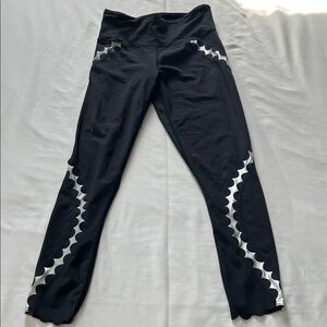 Urban Savage Black/Silver Scalloped Leggings